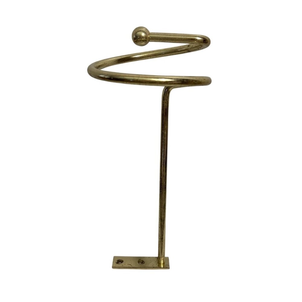 Vintage Brass Swirl Spiral Brass Wall Hook Curtain Tie Backs Large 8"